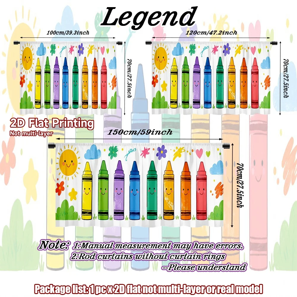 2D flat 1pc Country style Colorful Smiling Crayons Digital printing living room storage shelves, and laundry room make your home