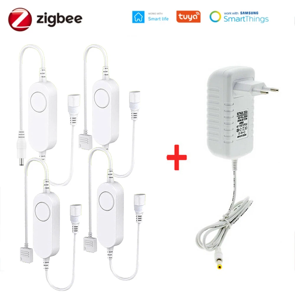 DC12V 24V Smart Zigbee 3.0 Led Controller 5050 RGB/RGBW/RGBCCT LED Strip Dimmer Controller Tuya Zigbee App Voice Fr Alexa Google