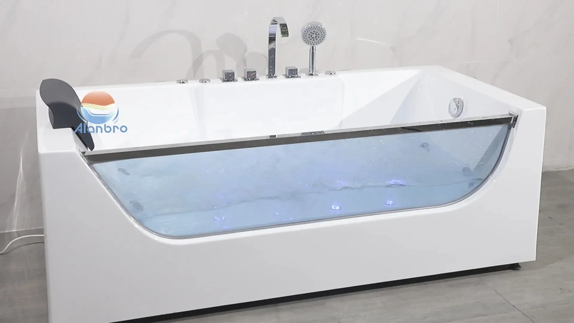 Vasca idromassaggio per interni ed esterni/spa Vasca da bagno Massaggio 2 Coppia Vasca da bagno idromassaggio in vetro Soaking 1 pezzo Design grafico Moderno reversibile