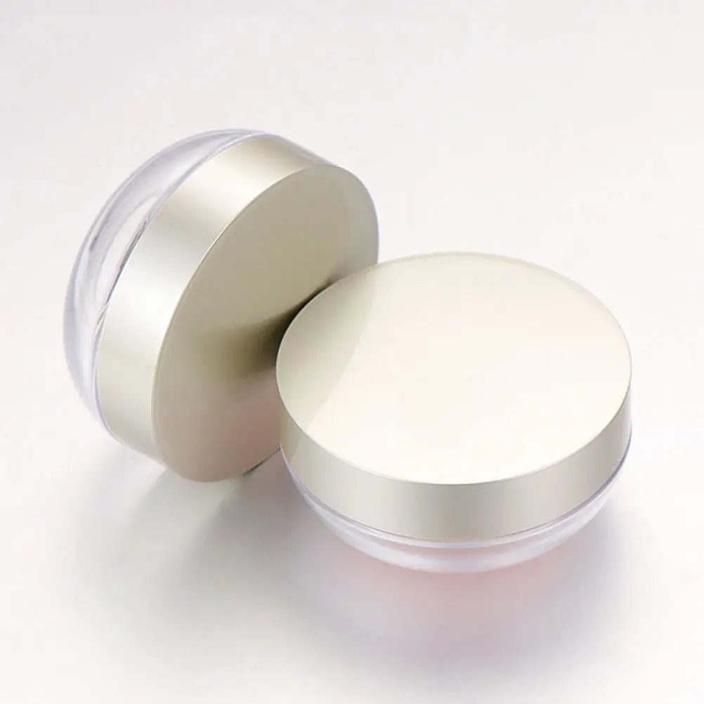 

2Pcs Elastic Mesh Loose Powder Box Portable Compact Empty Case Anti-Leak Makeup Powder Container Travel Office School Use