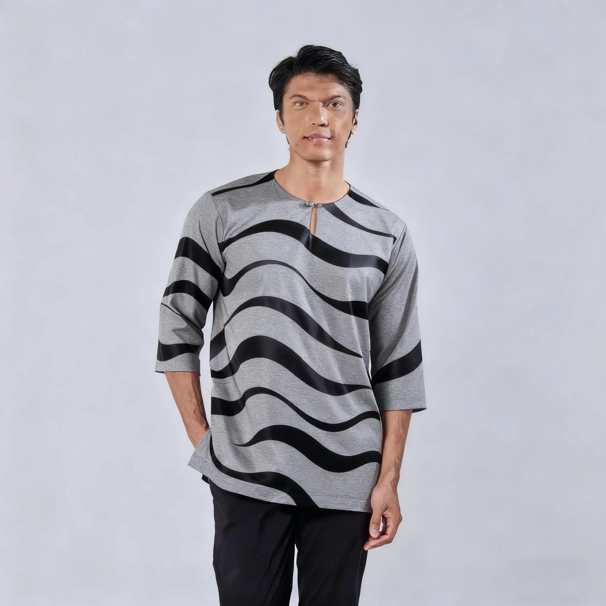 الملابس التقليدية أنماط الآسيوية الجنوبية الآسيوية اليوسفي الرجال قصيرة الأكمام تي شيرت الشرق الأوسط Camisa Masculina Mais Cendida #5