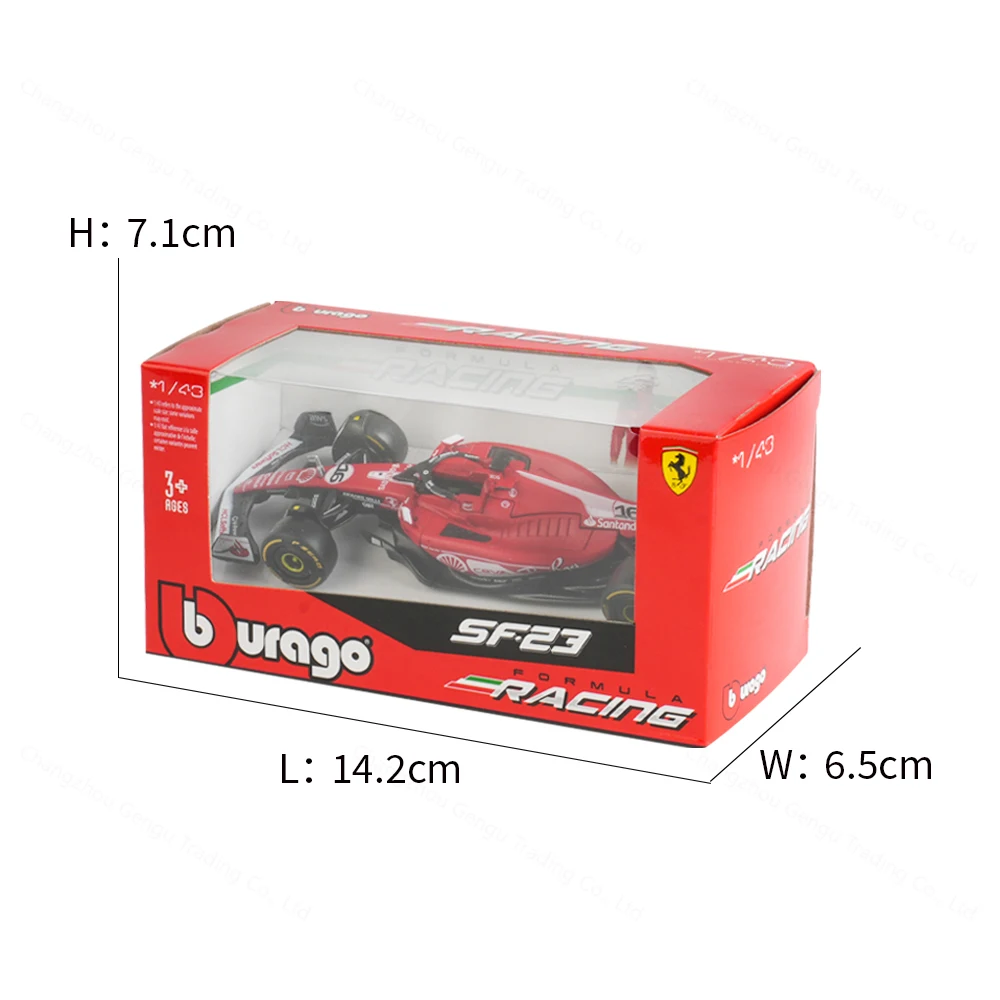 Bburago 1:43 2023 Ferrari SF23 Las Vegas #16 #55 F1 mobil balap Formula statis simulasi Diecast Model logam campuran