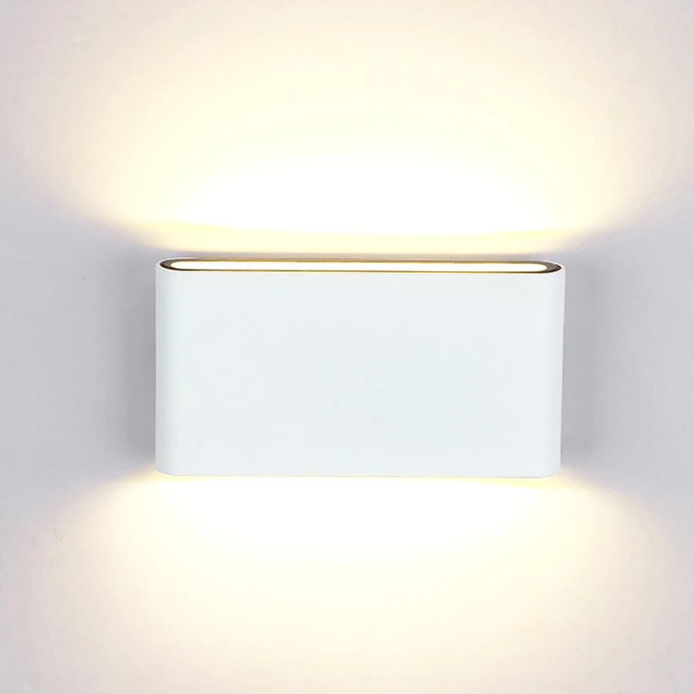 

Ip65 Waterproof 12W Led Wall Sconce Aluminium Outdoor Indoor Lighting Fixture Frosted Warm Light Decorated For Living Room