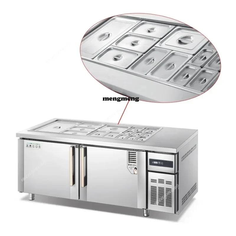 Support Customization Factory Manufacture Stainless Steel Refrigerator Salad Prep Counter Salad Bar