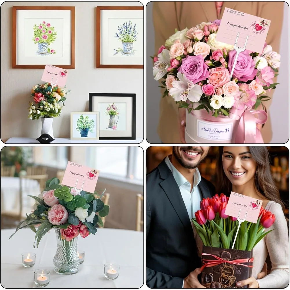 

RMWIN-Цветочные фотопалочки, 320 штук пластиковой прямой головки 12,2 дюйма, для цветочных держателей для карточек, корзины