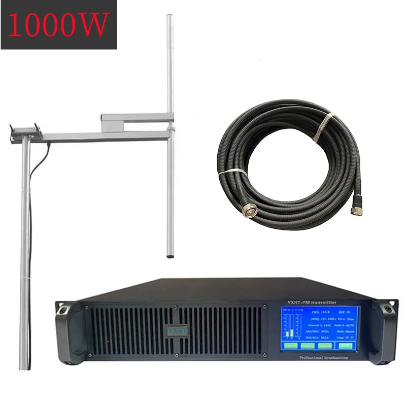 Touch Screen 1000W FM Broadcast Transmitter 1KW 50KM Long Distance Transmission Stereo Radio Station Broadcast Equipment