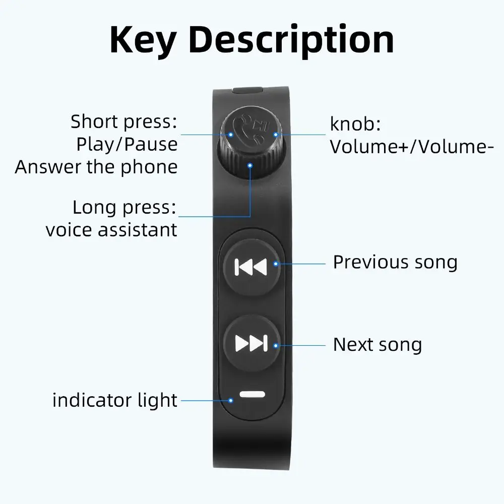 Waterproof Motorcycle Handlebar Controller Hands-free Calls Smart Remote Steering Wheels Switch Rechargeable view 5