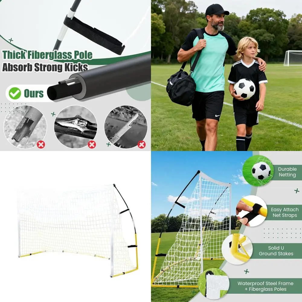 

Портативный футбольный набор для игры на заднем дворе, пляже и тренировок - подходит для молодежи и взрослых