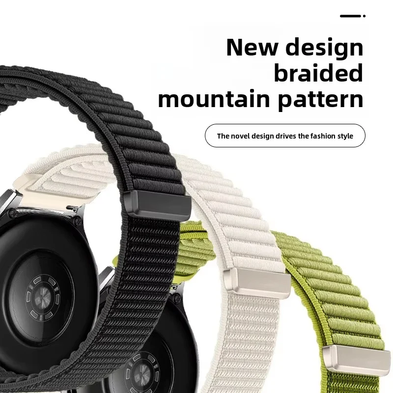 18/20/22mm Nylon Braided Loop Strap For Xiaomi Watch 5/S4-5 Bracelet Band For Oneplus Watch Lite-3/OPPO S-X2-X3/Realme Watch 5-S
