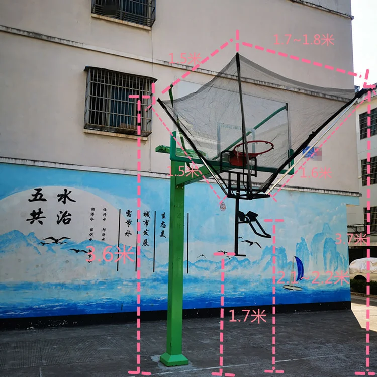 Siatka treningowa pomocnicza pojedyncza trójpunktowa przenośna maszyna do serwowania koszykówki z funkcją zwrotu piłki