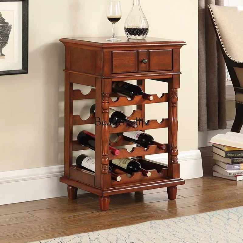 

13 American side cabinet European style wine cabinet dining room wine rack living room tea cabinet