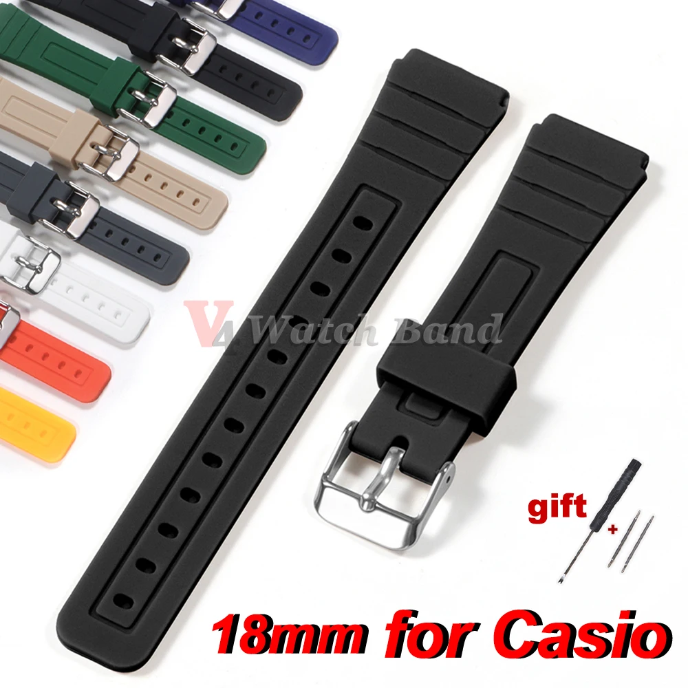 

Soft Silicone Watch Band F91W Sport Rubber Bracelet for Casio W800H SGW400 F91W F84 F105/108/A158/168 AE1200/1300 Wristband