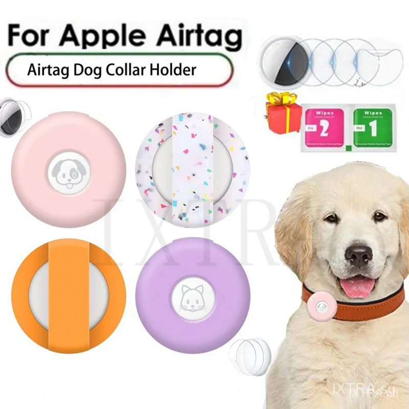 Suporte para coleira de cachorro Airtag, capa de coleira de gato de silicone para Apple Airtags, suporte de coleira anti-perda para etiqueta de ar