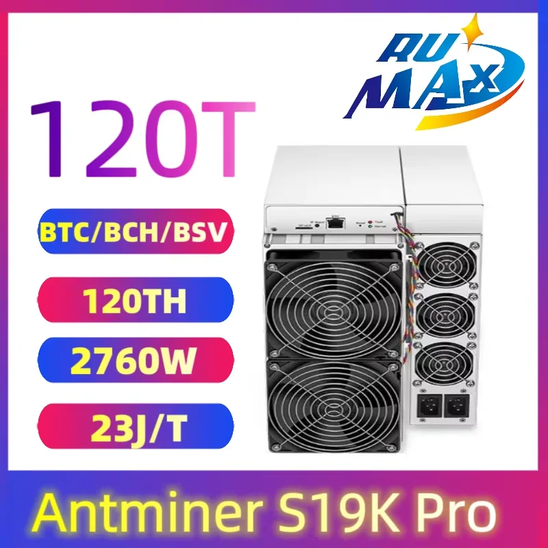 

[Fast Shipping] Bitmain Antminer S19k Pro 120TH/s in stock Bitcoin Miner 3250W SHA-256 ASIC Miner BTC BCH BSV