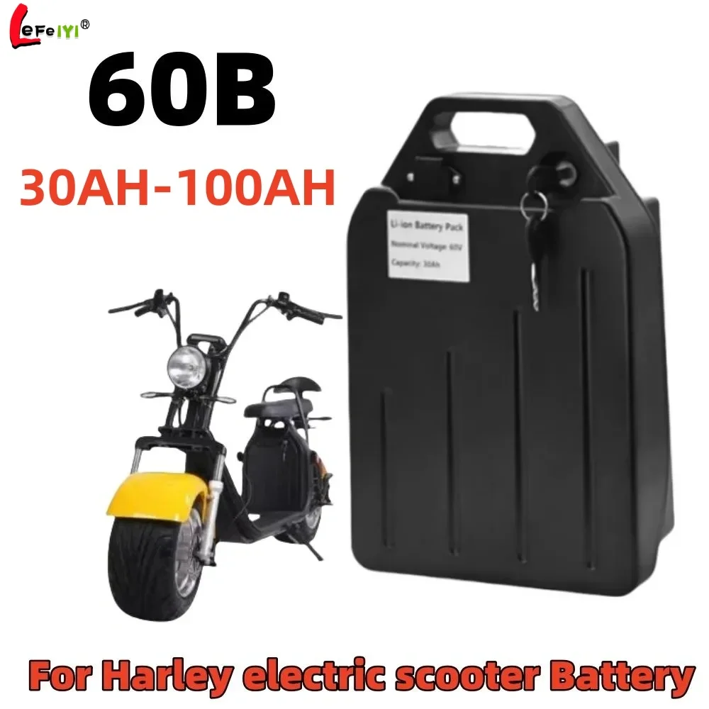 For Harley two wheel foldable Citycoco Lithium Battery 60V 20Ah 50Ah 500W- 2400W Electric motorcycle Waterproof Free charger