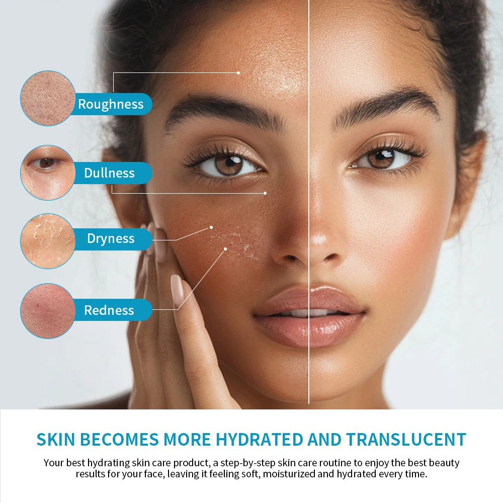 스킨케어 미니 키트 클렌저 메이크업 리무버 모이스처라이저 & 아이 크림 수분 공급 피부용 비행기 친화적인 사이즈 스킨케어 세트