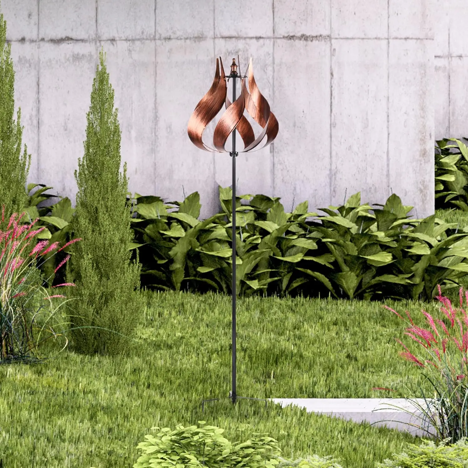 

Tulip Kinetic Metal Weather Resistant 360 Degrees Swivel Windmill Wind Spinner for Outdoor Patio Garden Backyard Decking Décor