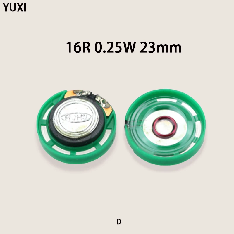 YUXI 1 buah Speaker bulat untuk Diameter 23/45/77mm 8/16 Euro 0.25/0.5/1W Ultra tipis cangkang besi mainan Speaker aksesoris