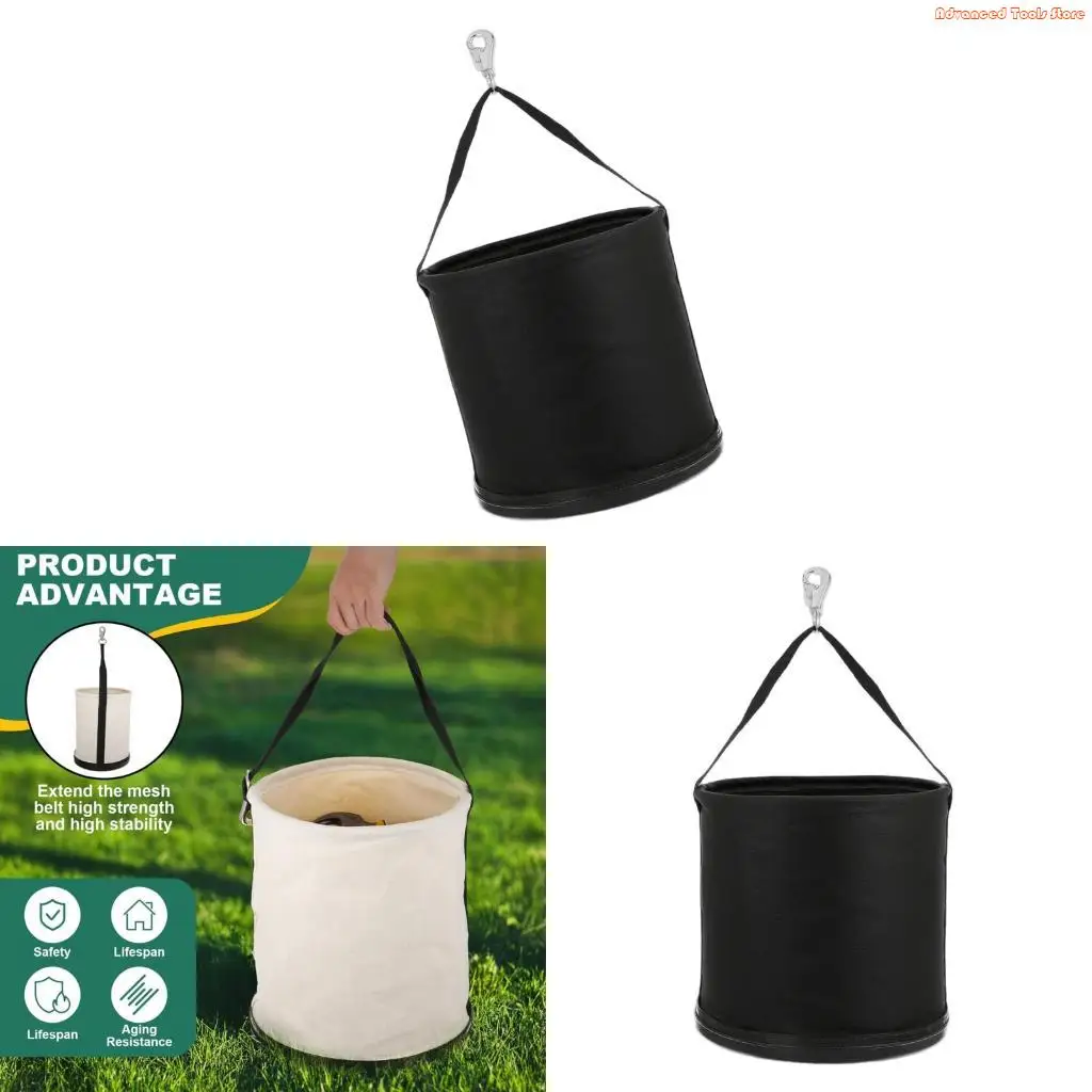 Large Capacity Work Tool Bag Rugged Canvas Utility Bucket Round Tool Bucket W91B