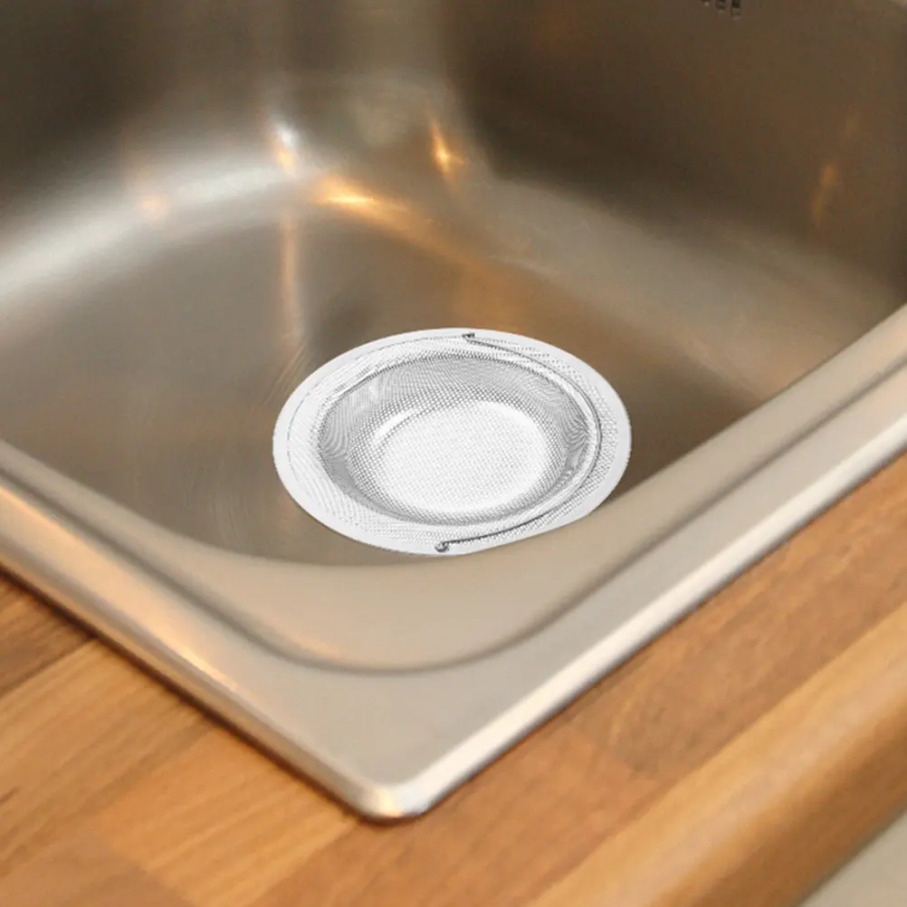 2Pcs Sink Strainer Stainless Steel Kitchen Drain Basket Hair Catcher Food Debris Filter Sink Protector for 8-9.5cm Outlet