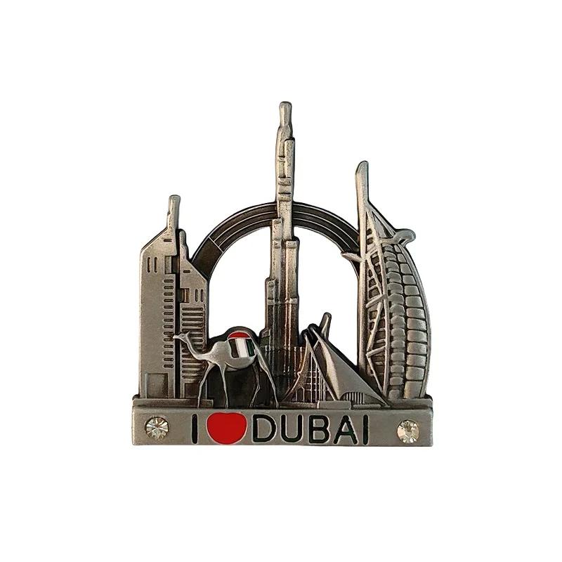 Asia United Arab Emirates Dubai Tourist Souvenir Metal Fridge Magnets Decoration Articles Handicraft Magnetic Refrigerator