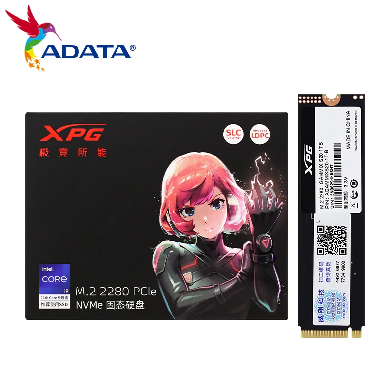 ADATA-S20 محرك الحالة الصلبة ، SSD ، NVMe ، M2 ، Ple Gen3x4 ، 1 تيرا بايت ، 512GB ، 256GB ، 2280 ، القرص الصلب الأصلي ، SLC التخزين المؤقت ، الأصلي