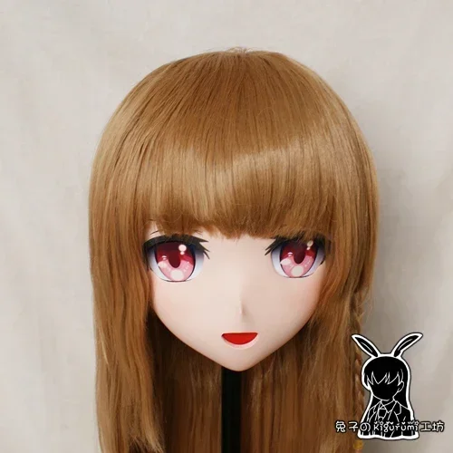 (Rabbit 41) Handmade Female Resin Crossdress Pretty Girl Head Lolita Doll Mask Japanese Anime Cosplay Kigurumi Mask Crossdresser