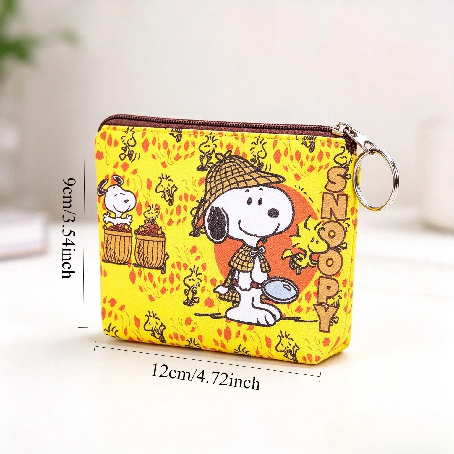 Cartoon Purse Coin Purses Cartoon Printed PU Cute Wallet Bag Keychains Storage Bag Snoopy Kawaii Mini Pouch