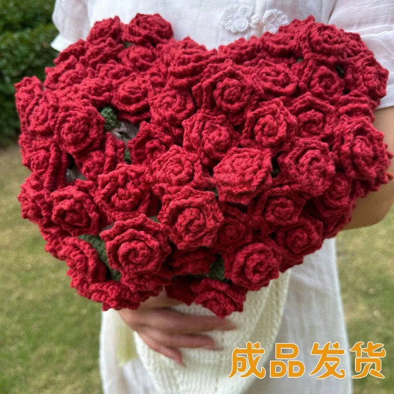 

Pointed Rose Knitted Throw Blanket, Handmade Crochet Floral Yarn Sofa Cover, Birthday Gift for Best Friend, Cozy Nap Wrap