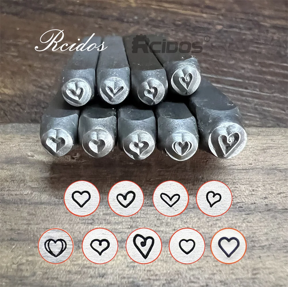 RCIDOS Fat Heart 2mm,3mm Standard Heart Steel punch stamp,Metal Jewelry Design Stamps,1pcs price