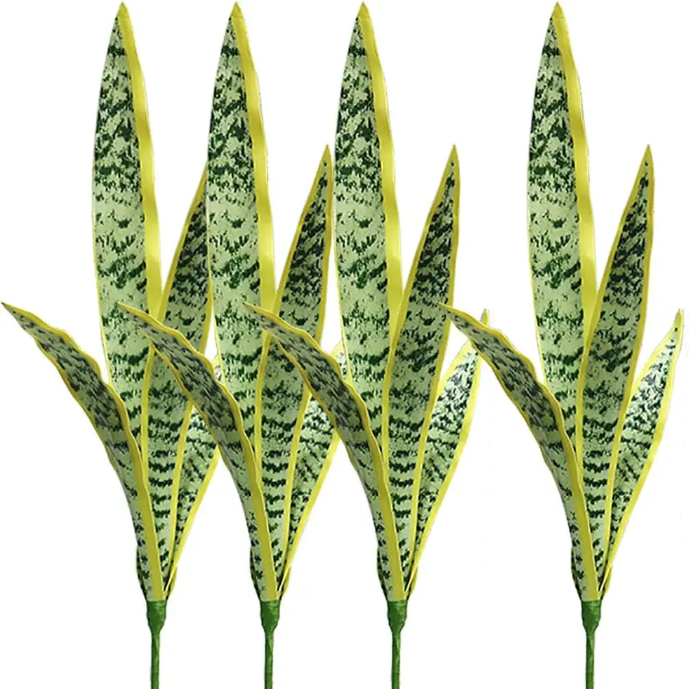 4 Stück gefälschte künstliche Schlangen-Faux-Sansevieria-Pflanzen, 76,2 cm hoch, F für drinnen und draußen, Haus, Garten, Büro, Geschäft, Dekoration – Detail 13
