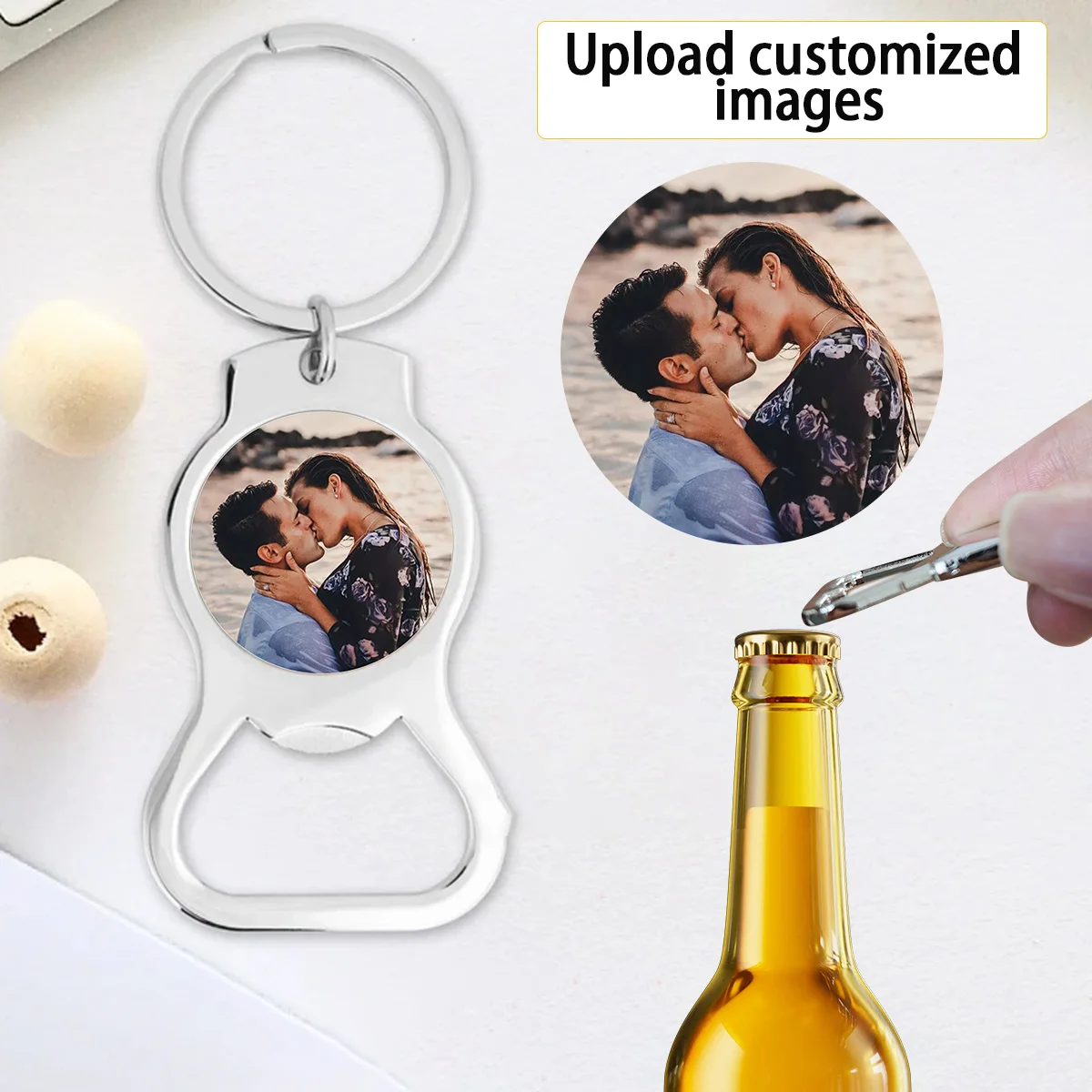 

Customizable heat transfer photo beer and beverage bottle openers, suitable for holiday/wedding/greenhouse gifts, parties