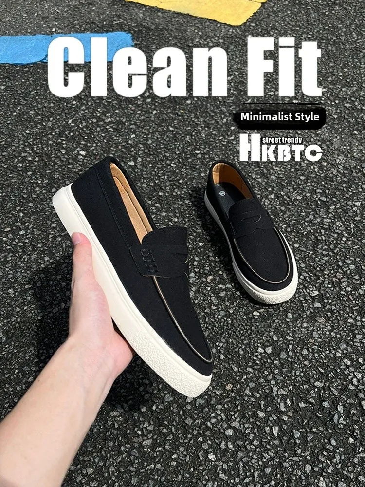 

HKBTCstreet Men's Loafers Trendy Breathable Thick Bottom Bean Bean Shoes Casual Comfortable Autumn New Style Fashionable Flat...