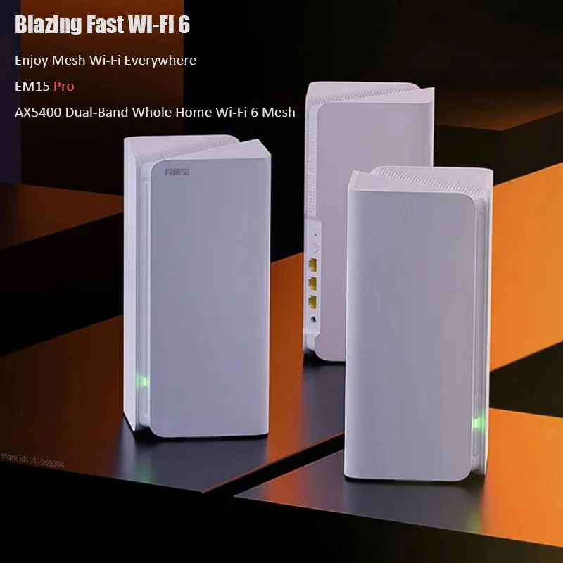 Tenda WiFi 6 Router Home Wi-Fi Mesh System Dual-Band 7,300 Sq.ft Coverage 200+ Devices Speeds Up to (AX5400) 5.4Gbps EM15 Pro