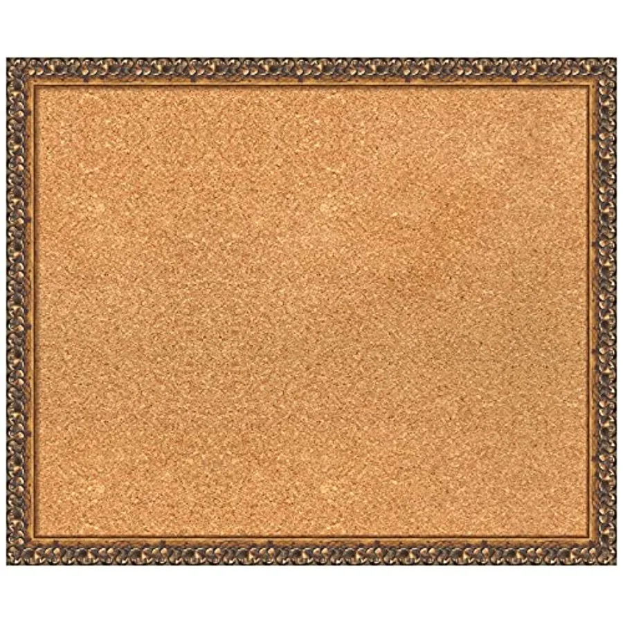 

Натуральная пробковая доска для стен 20x24, доска для заметок с бронзовой рамкой, средняя пробковая доска для офиса и домашней организации, традиционный дизайн