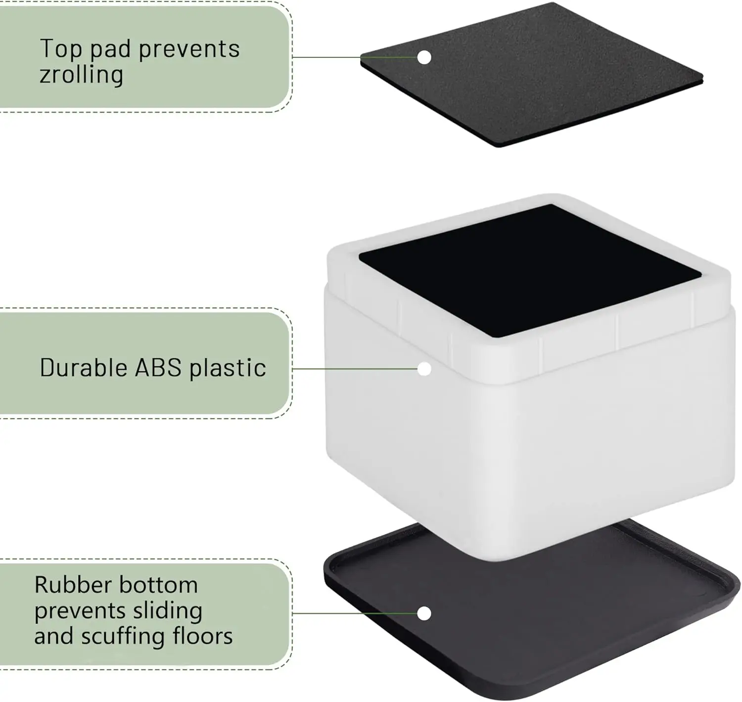 Heavy Duty móveis empilháveis Risers, cama Risers para sofás mesa sofá e cadeira, branco, 3 in ou 6 in, 8 Pack