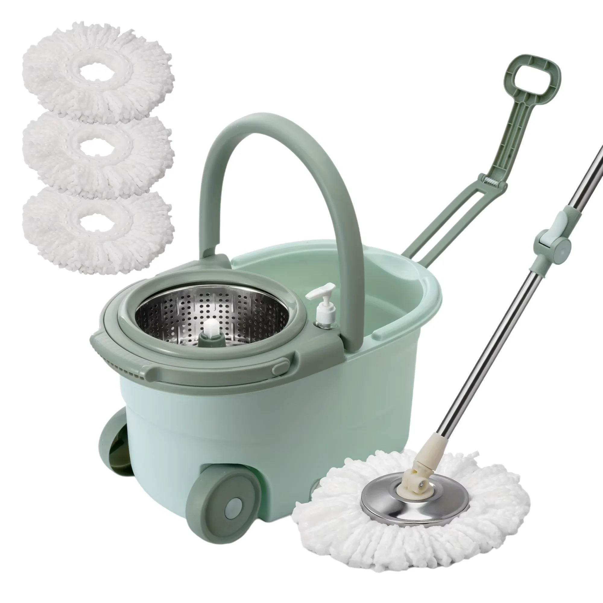 Spin Mop with Bucket Dual Drive Self Wringing Mop Spin Dryer Water Separation Household Cleaning Tool for Home