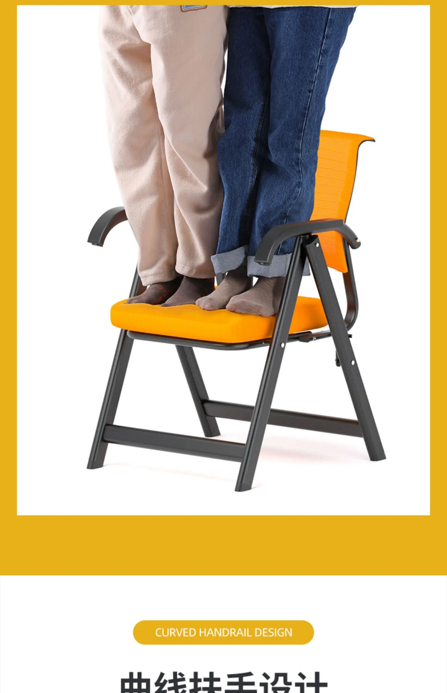 Comfortable Folding Office Chair Adjustable Backrest Desk Chair for Long Sitting Use for Study/ Meeting/ Gaming & Training