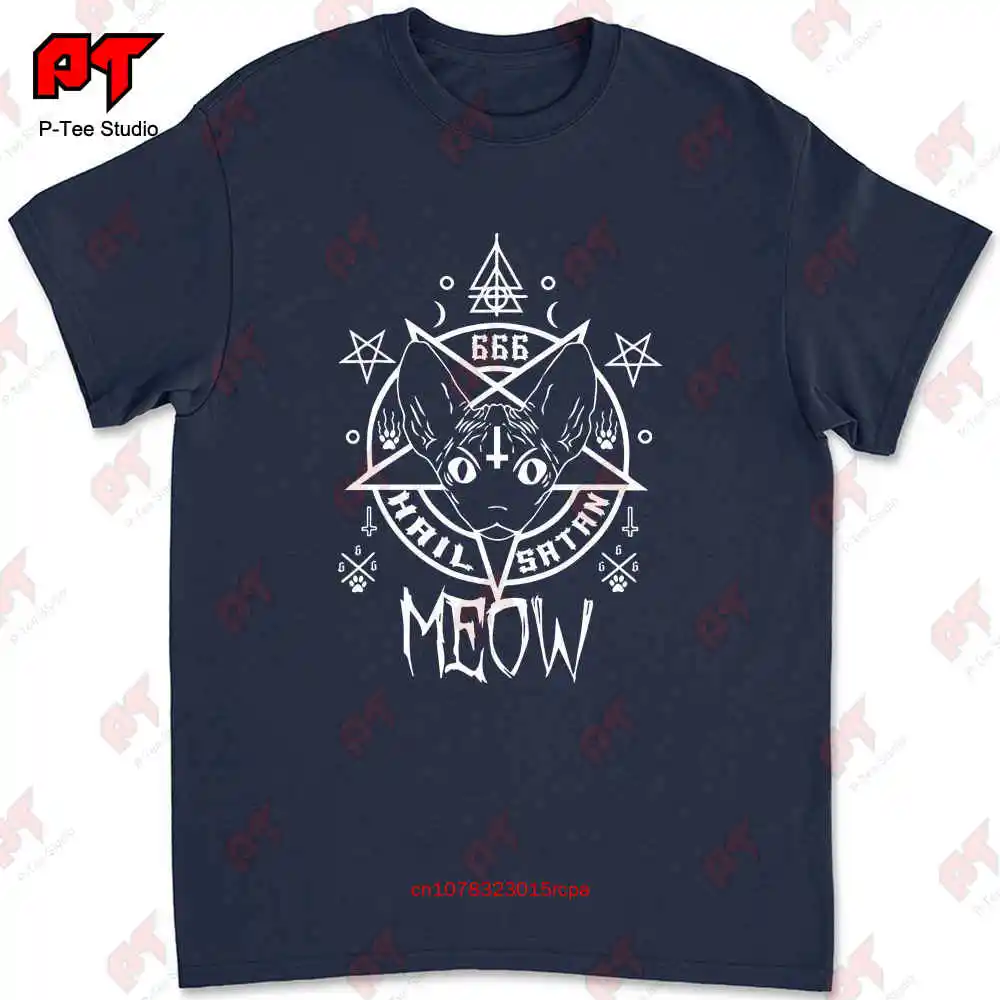 Hail Satan Meow Demonic Sphynx Cat 666 Funny Cat T-shirt 8CGH