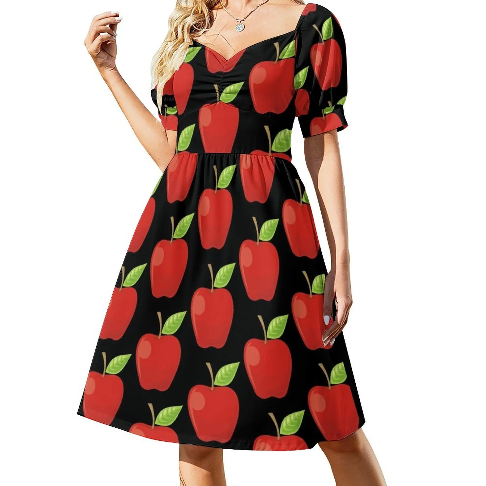 

Apple Red Short Sleeved Dress ladies dresses for special occasions elegant party dress for women 2025 Dress