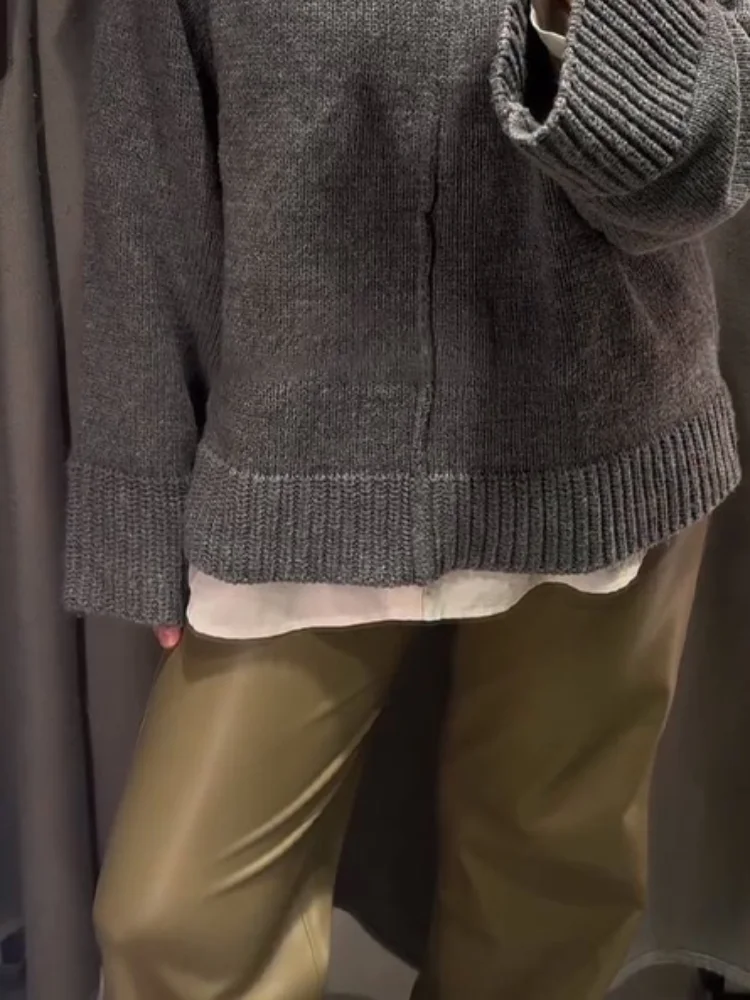 

﻿ Casual Turtleneck Knitted Sweater Women Solid Oversized Long Sleeve Pullover 2025 Autumn Winter Fashion Warm Knitwear Lady