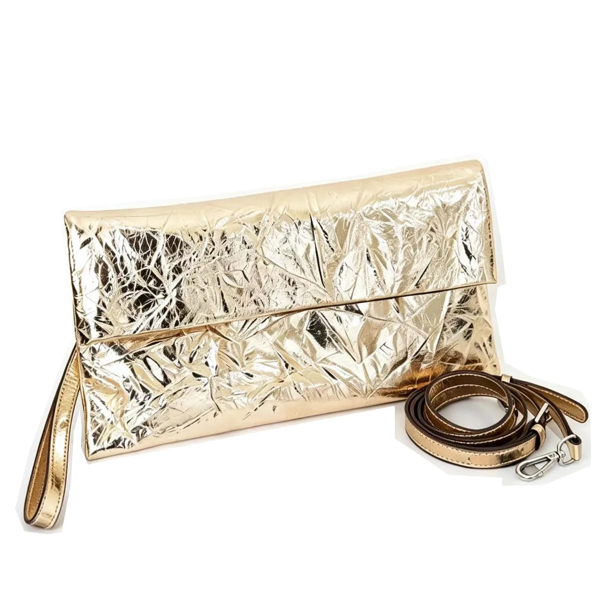 Women's Genuine Leather Clutch Bag Foldover Cow Leather Purse Luxury Evening Crossbody Handbag for Wedding Party Cocktail