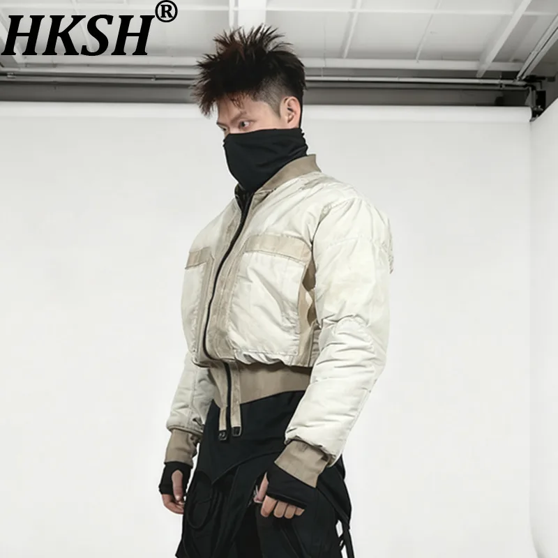 

HKSH Waste Land Большой свободный крой с трехмерным кроем Dirty Dye Distressed Techwear Пуховики женские модные стеганые HK14158