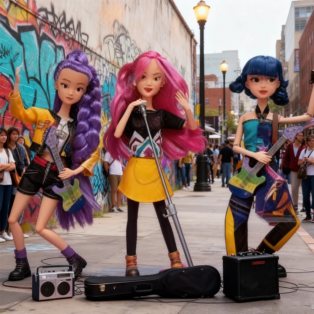 Boneka Mainan Baru Kpop Demon Hunters Action Figure Rumi Mira Zoey Boneka Putri Cantik Bayi Perempuan Boneka Plastik DIY untuk Anak Perempuan()