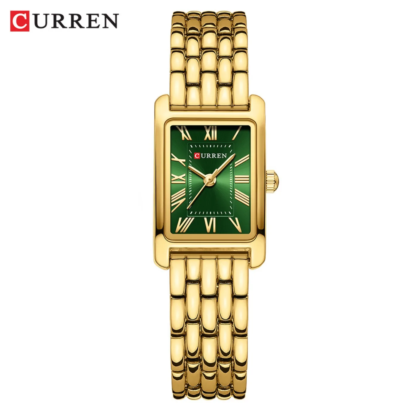 CURREN Luxury Ladies Fashion Quartz Watch Simple Scale Square Quality Women Watches Business Stainless Steel Folding Clock
