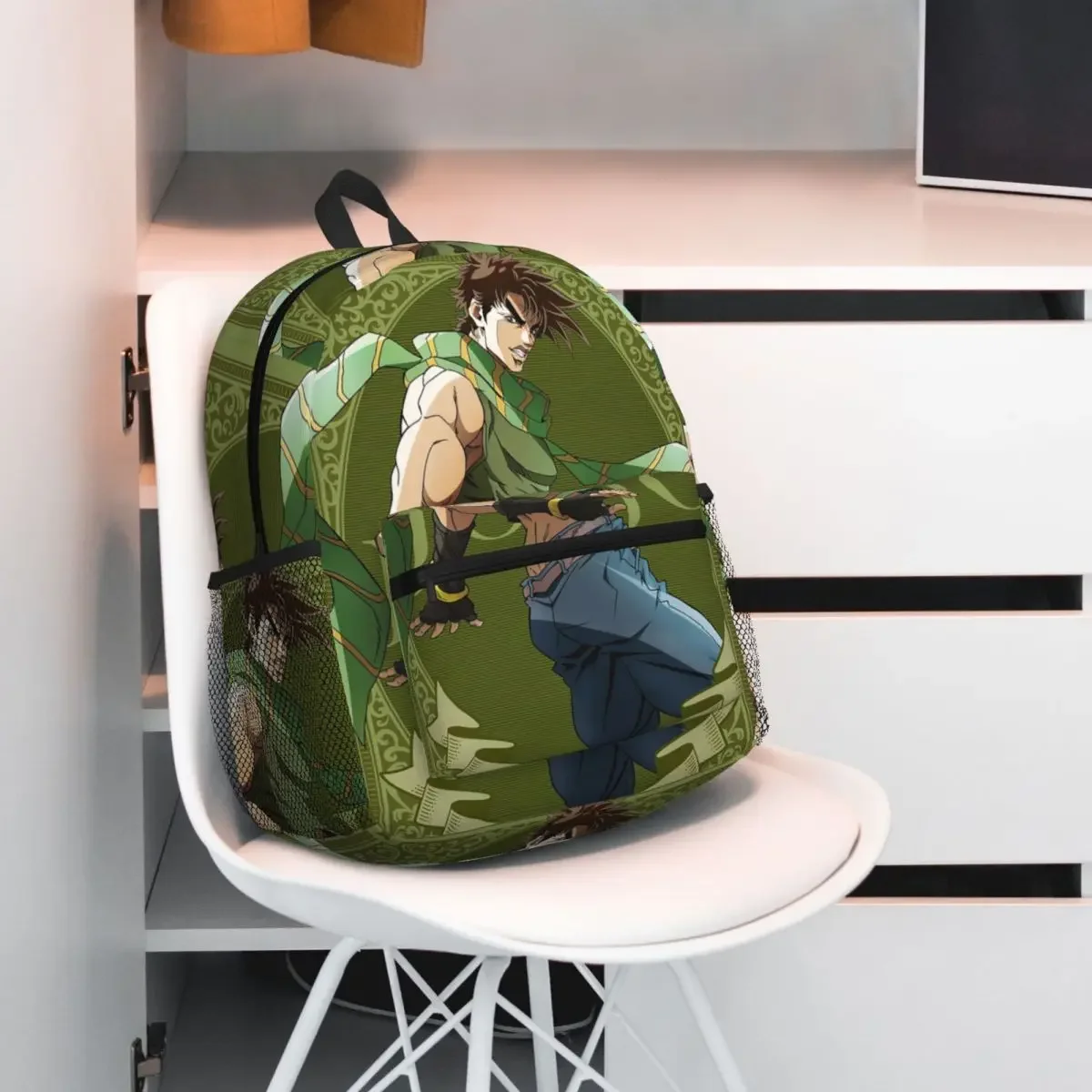 Jojo Bizarre Adventure Joseph Joestar Student Backpack School Bag Hiking Travel Daypack for Boys Girls Bookbag Shoulder Bags
