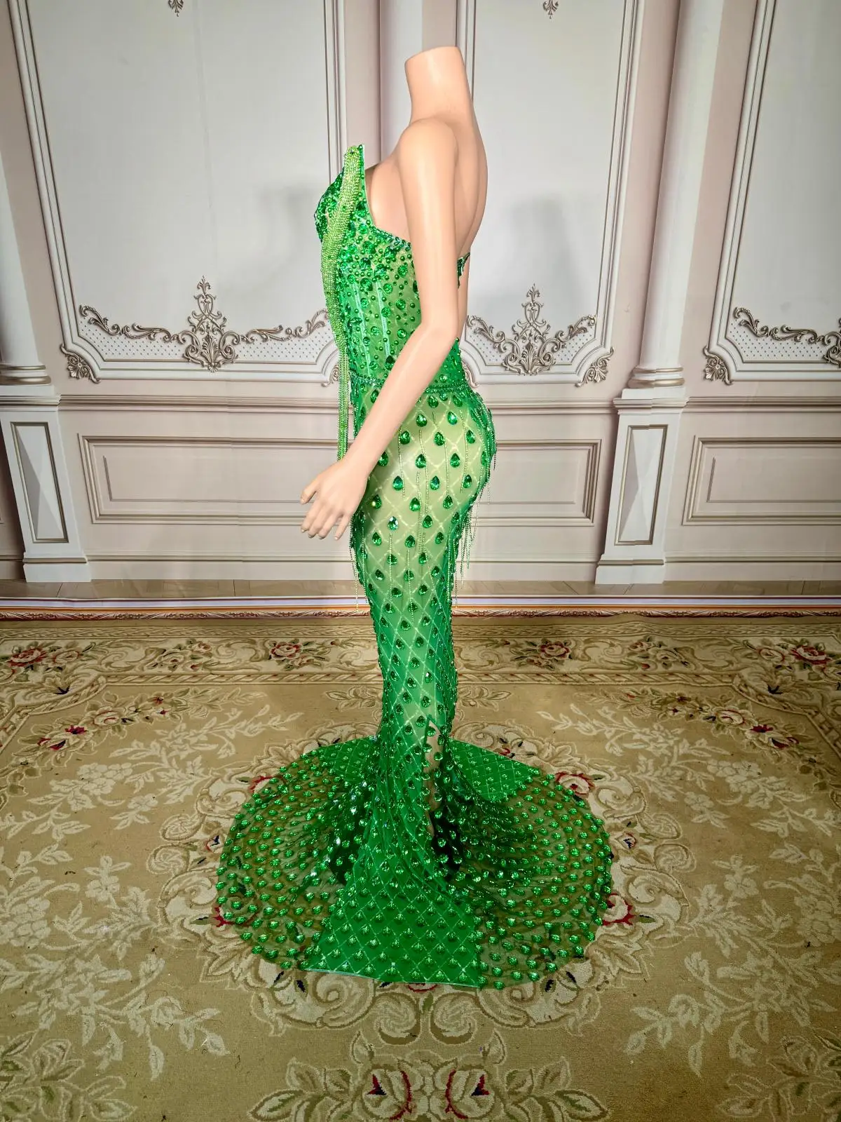 ZD 2025 ใหม่มาถึงผู้หญิงเซ็กซี่Backless Hollow Diamondชุดราตรีชุดราตรีหรูหราฉลองวันเกิดตรงสําหรับชีฟอง