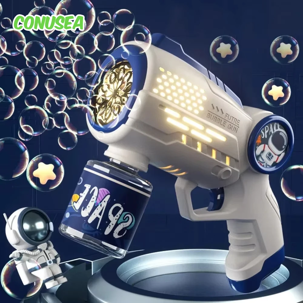 Automatyczna Maszyna do Robienia Baniek Mydlanych Elektryczny Pistolet do Baniek Mydlanych z Światłami Astronauta Gry Plenerowe Zabawki Parkowe dla Dzieci Prezent dla Dzieci