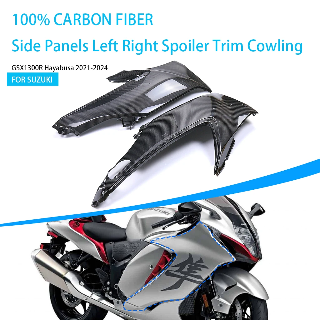 

For SUZUKI GSX1300R Hayabusa 2021-2024 Motorcycle 100% Pure Carbon Fiber Side Panels Left Right Spoiler Trim Cowling Accessories