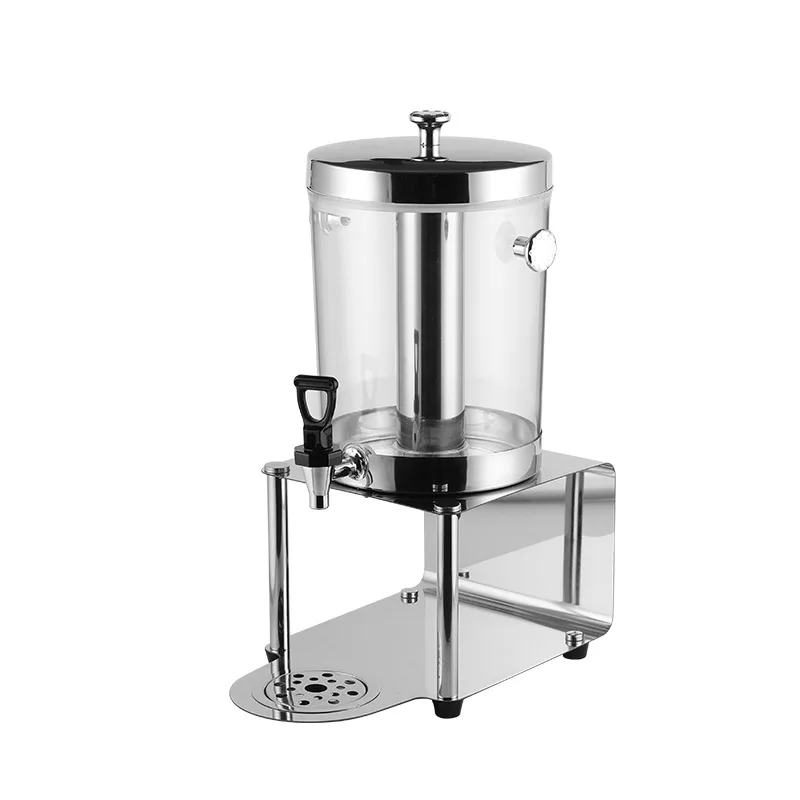 

Stainless steel juice tripod single head double commercial transparent belt faucet hotel buffet coffee milk tea bucket